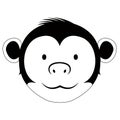 Isolated cute monkey avatar