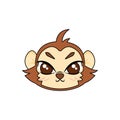 Isolated cute monkey avatar Zodiac sign Vector Royalty Free Stock Photo