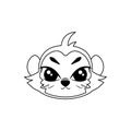 Isolated cute monkey avatar Zodiac sign Vector Royalty Free Stock Photo