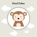 Isolated cute monkey character avatar Vector Royalty Free Stock Photo