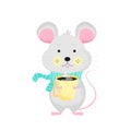 Isolated cute Mouse in a green Royalty Free Stock Photo