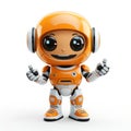 An isolated cute orange robot with a smile Royalty Free Stock Photo