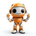 An isolated cute orange robot with a smile Royalty Free Stock Photo