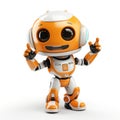 An isolated cute orange robot with a smile Royalty Free Stock Photo