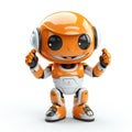 An isolated cute orange robot with a smile Royalty Free Stock Photo