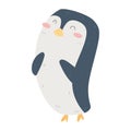 Isolated cute penguin sketch doodle Vector