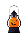 Isolated cute pumpkin lamp. Vector character