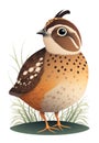 Isolated Cute Quail illustration design Generative AI