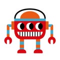 Isolated cute robot toy icon cartoon Vector Royalty Free Stock Photo