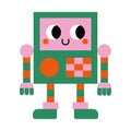 Isolated cute robot toy icon cartoon Vector Royalty Free Stock Photo