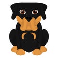 Isolated cute rottweiler cartoon