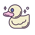 Isolated cute rubber duck toy icon Vector Royalty Free Stock Photo