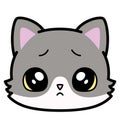 Isolated cute sad cat emoji Royalty Free Stock Photo