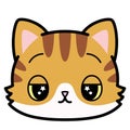 Isolated cute sad cat emoji Royalty Free Stock Photo