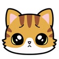 Isolated cute sad cat emoji Royalty Free Stock Photo