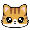 Isolated cute sad cat emoji Royalty Free Stock Photo