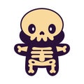 Isolated cute skeleton kawaii