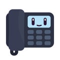 Isolated cute telephone office icon Vector