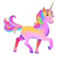 Isolated cute watercolor unicorn clipart