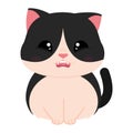 Isolated cute worried cat character Vector