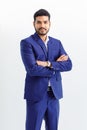 isolated cutout studio shot Asian Indian professional successful bearded male businessman ceo entrepreneur in formal business suit Royalty Free Stock Photo