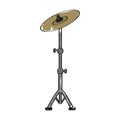 Isolated cymbal icon. Musical instrument