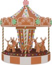 isolated 3d gingebread carousel. Royalty Free Stock Photo