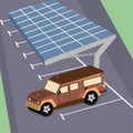 Isolated 3d jeep vehicle on a parking slot Vector