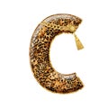 Isolated 3d leopard skin alphabet on white background