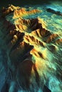 Isolated 3D LiDAR scan model displaying a mountainous terrain with elevation levels color-coded for easy analysis.
