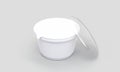 Isolated 3D mockup of white yogurt cup Royalty Free Stock Photo