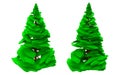 Isolated 3d render illustration of isometric lowpoly game spruce tree