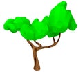 Isolated 3d render illustration of isometric lowpoly game tree