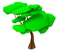 Isolated 3d render illustration of isometric lowpoly game tree