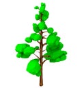 Isolated 3d render illustration of isometric lowpoly game tree