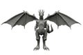 Isolated 3d render image of stone dragon statue