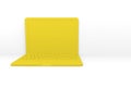 Isolated 3D render laptop computer. Yellow color ,white background Royalty Free Stock Photo