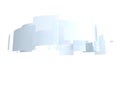 Isolated 3d rendering of futuristic multi screen vision