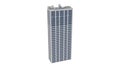 High-rise Building 3D Rendering over White Background