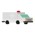 Isolated 3d white ambulance car icon