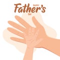 Isolated dad and baby hands father vector illustration Royalty Free Stock Photo