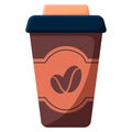 Isolated dark brown coffee paper cup