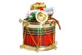 Isolated decorated christmas drum Royalty Free Stock Photo