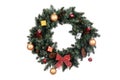 Isolated decorated christmas wreath Royalty Free Stock Photo