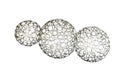 Isolated decorative silver wire balls on white background Royalty Free Stock Photo