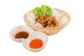 Isolated deep fried pork tendons with delicious tast