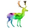 Isolated deer composed of colorful bokeh lights background