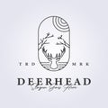 isolated deer head outline logo vector illustration design hunter symbol.. Royalty Free Stock Photo