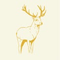 Isolated deer illustration. Handdrawn Vintage feel. Perfect for Logo, and any other purposes