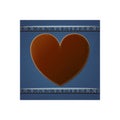 Isolated denim frame with heart design